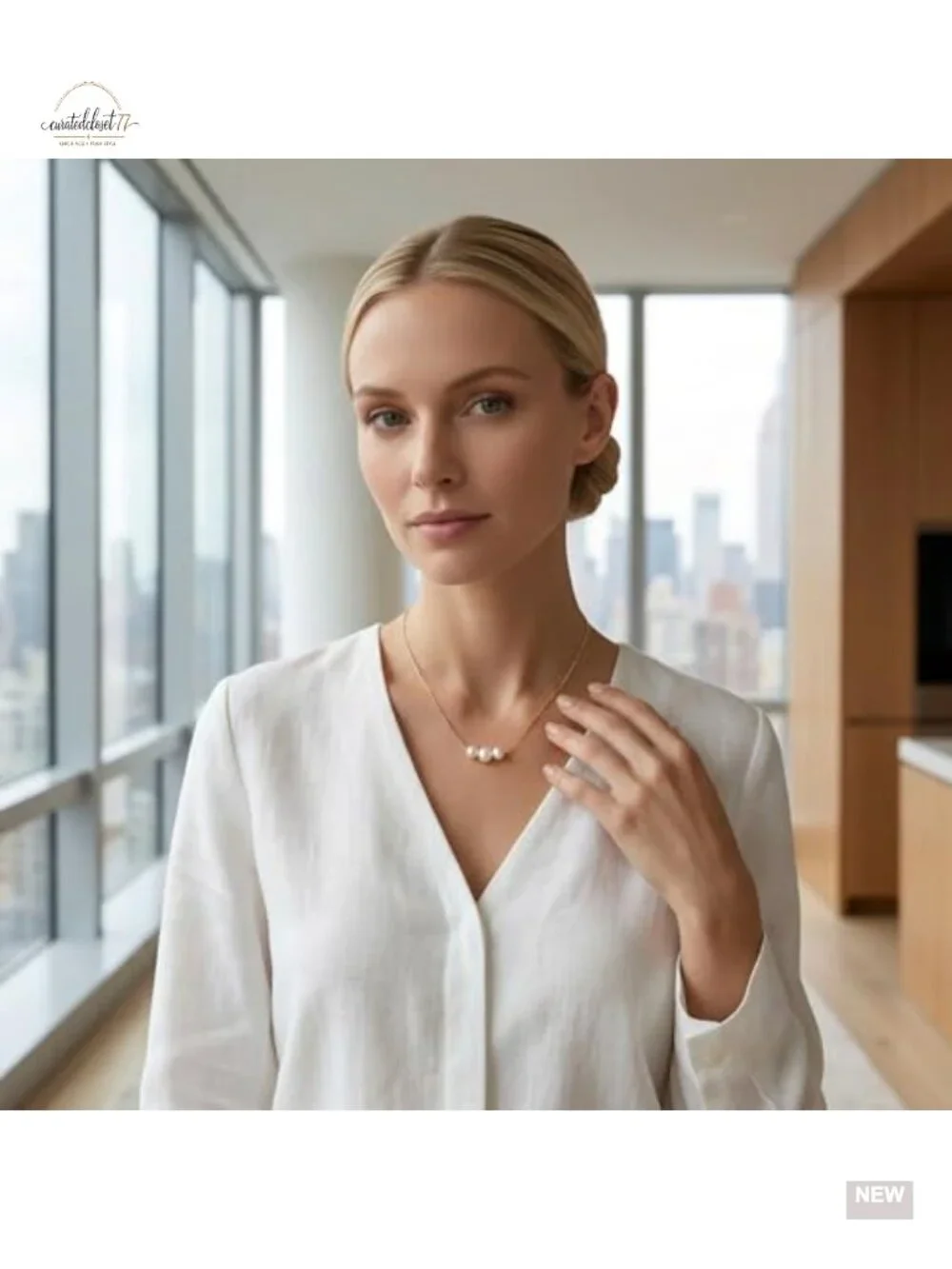 14K Gold-Plated Pearl Pendant Necklace Trendy Layered Jewelry